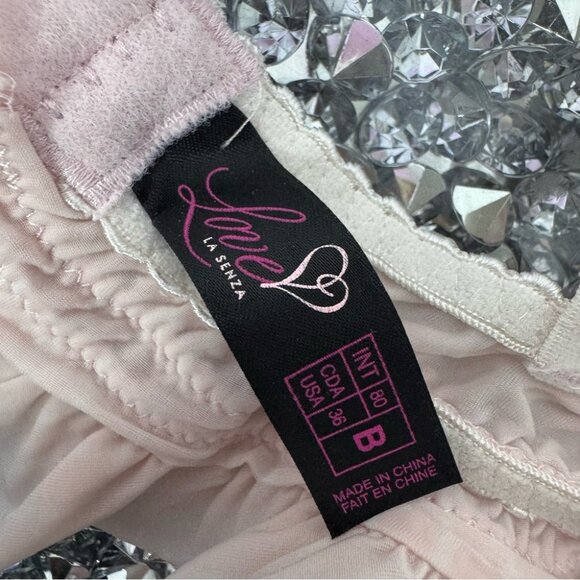 La senza bra love ruffle frilly bows ribbon 🎀pink white striped tiered babydoll - Picture 6 of 14